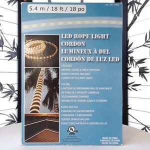 LED Rope Light With Remote Control Dimmer 18ft